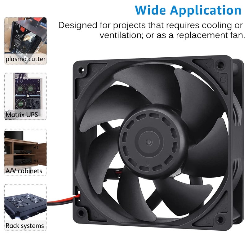 GDSTIME High Airflow 24V 120mm x 120mm x 38mm Dual Ball Bearing 5 Inch Brushless Cooling Fan - Image 4